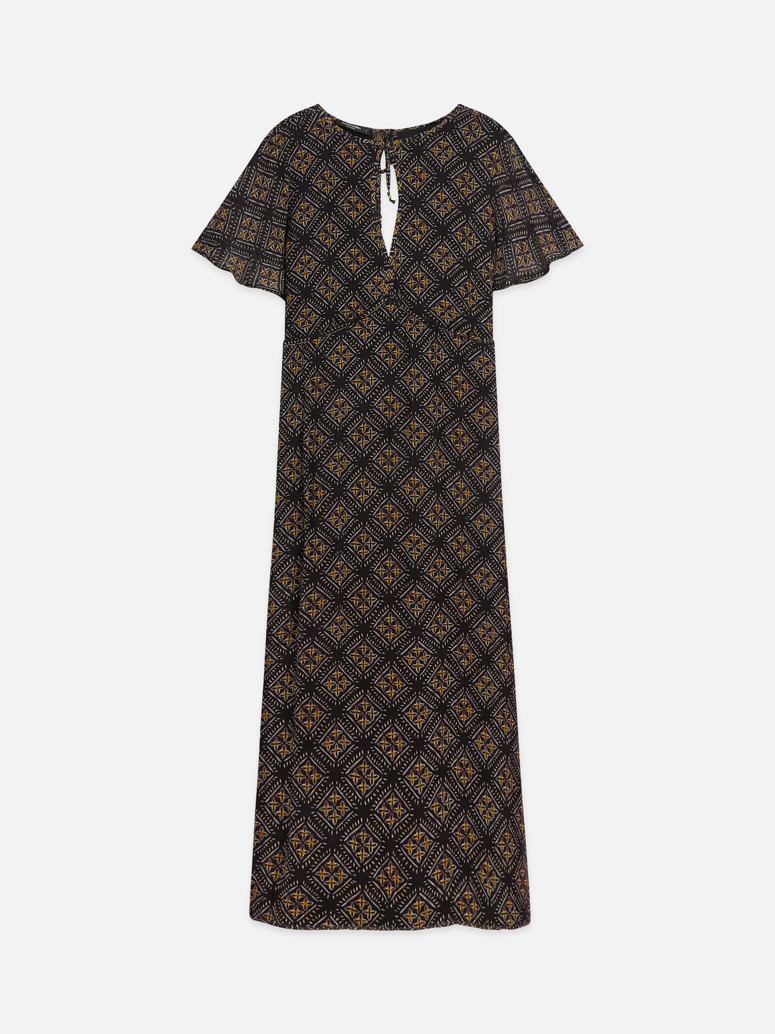 Printed Chiffon Ankle-Length Dress