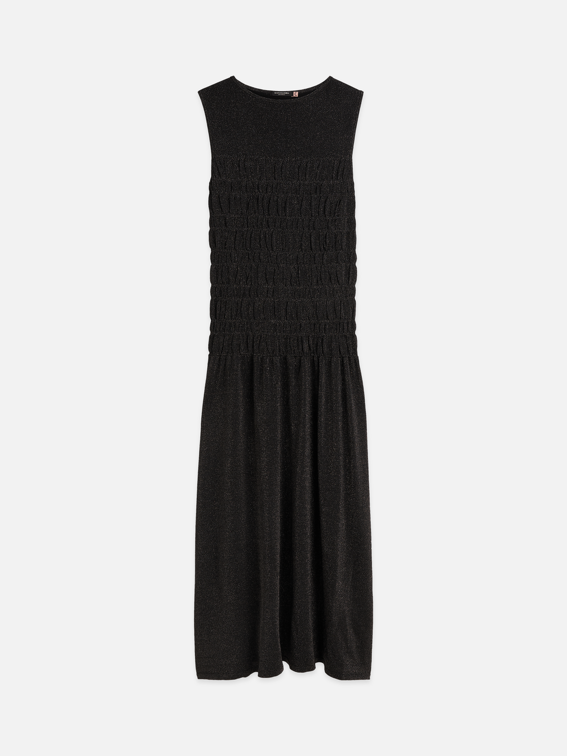 Metallic Knit Smock Stitch Dress