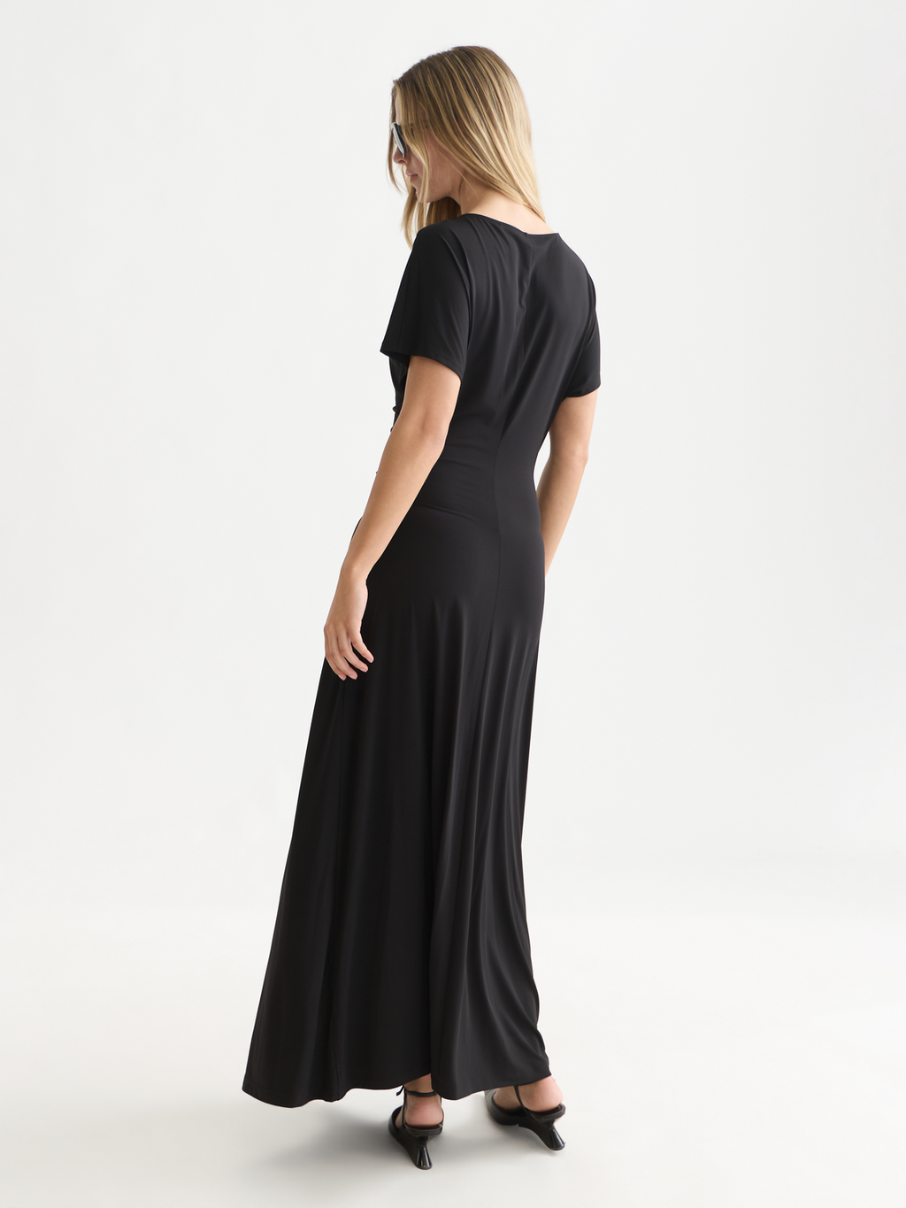 Ruched Batwing Maxi Dress