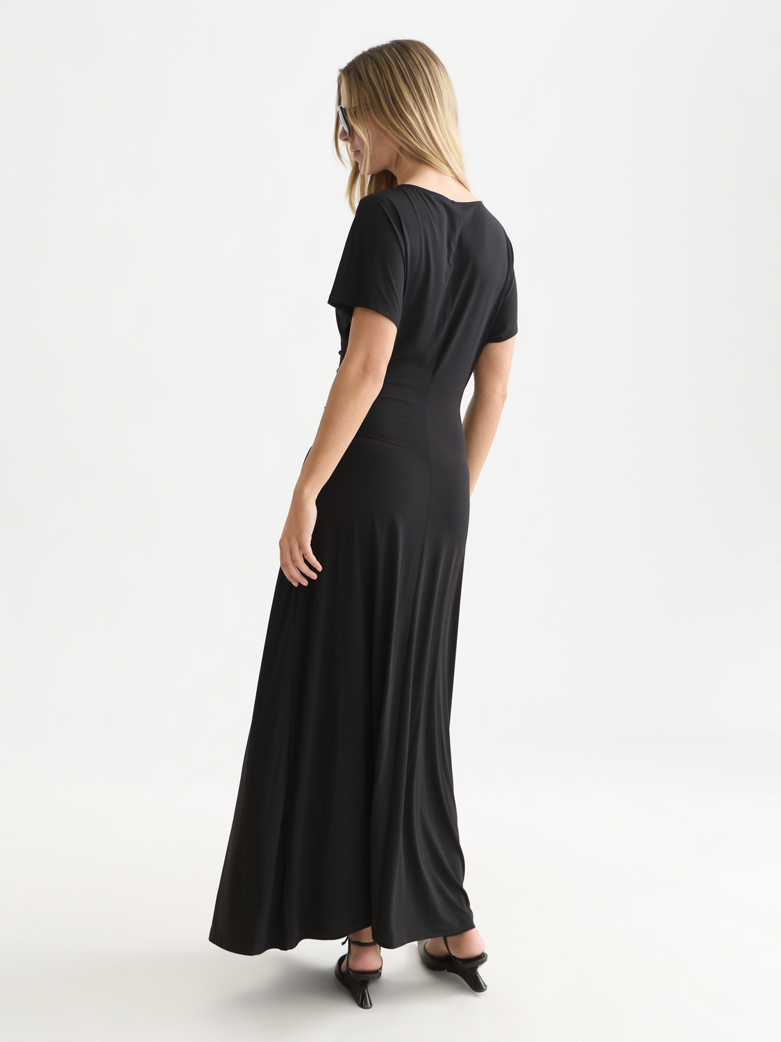 Ruched Batwing Maxi Dress