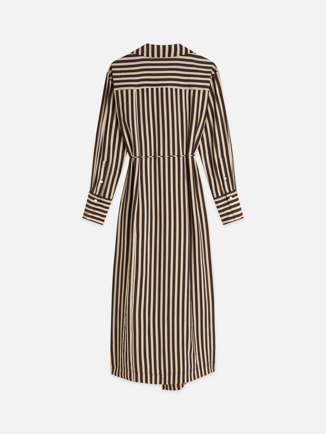 Striped Wrap Ankle Length Dress