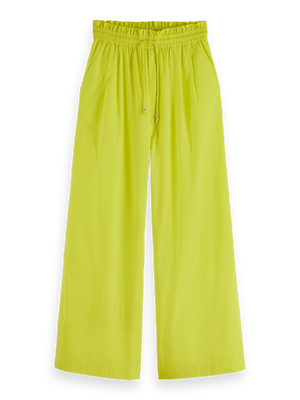 Cotton Voile High-Rise Wide-Leg Pant