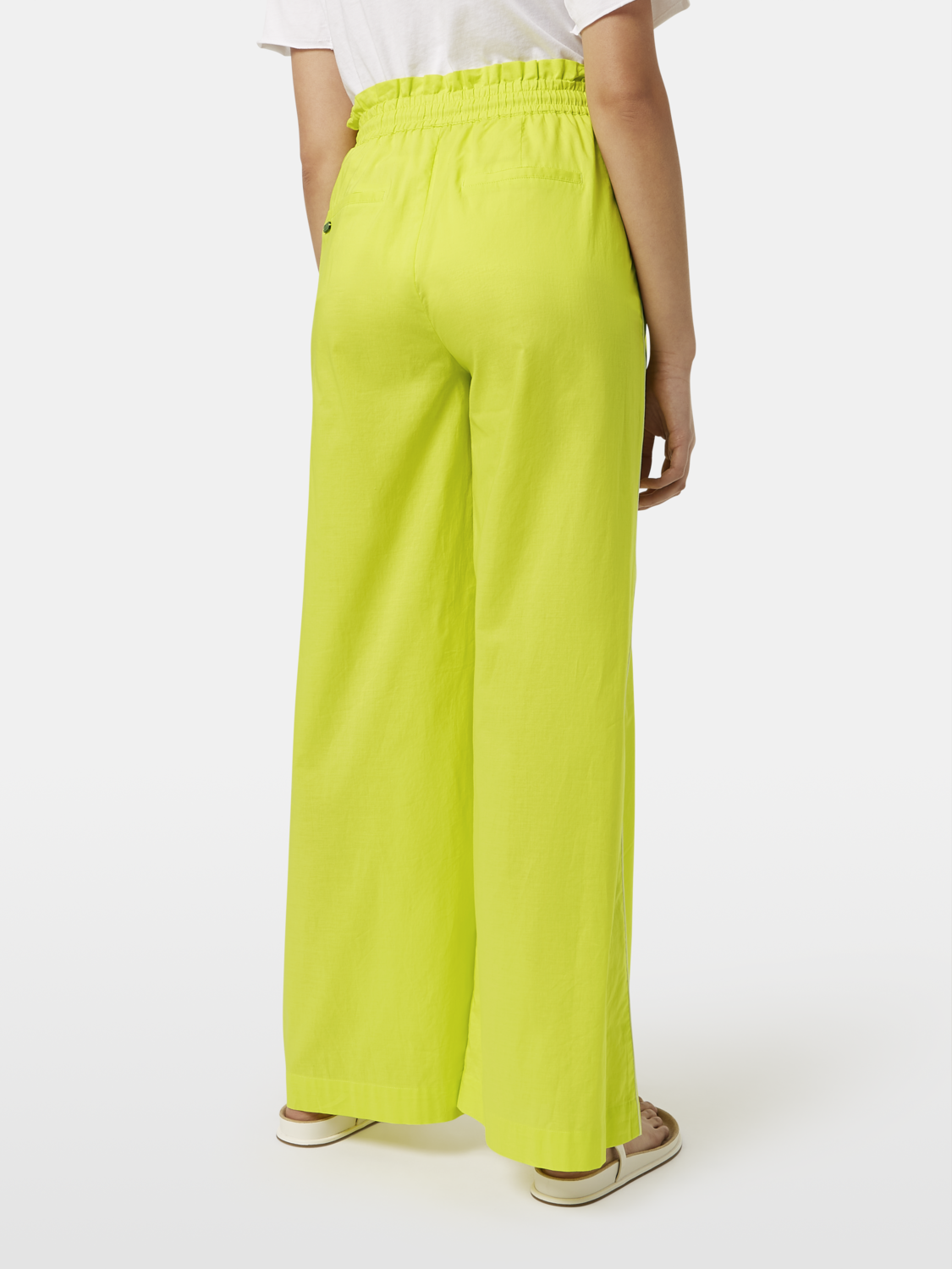 Cotton Voile High-Rise Wide-Leg Pant