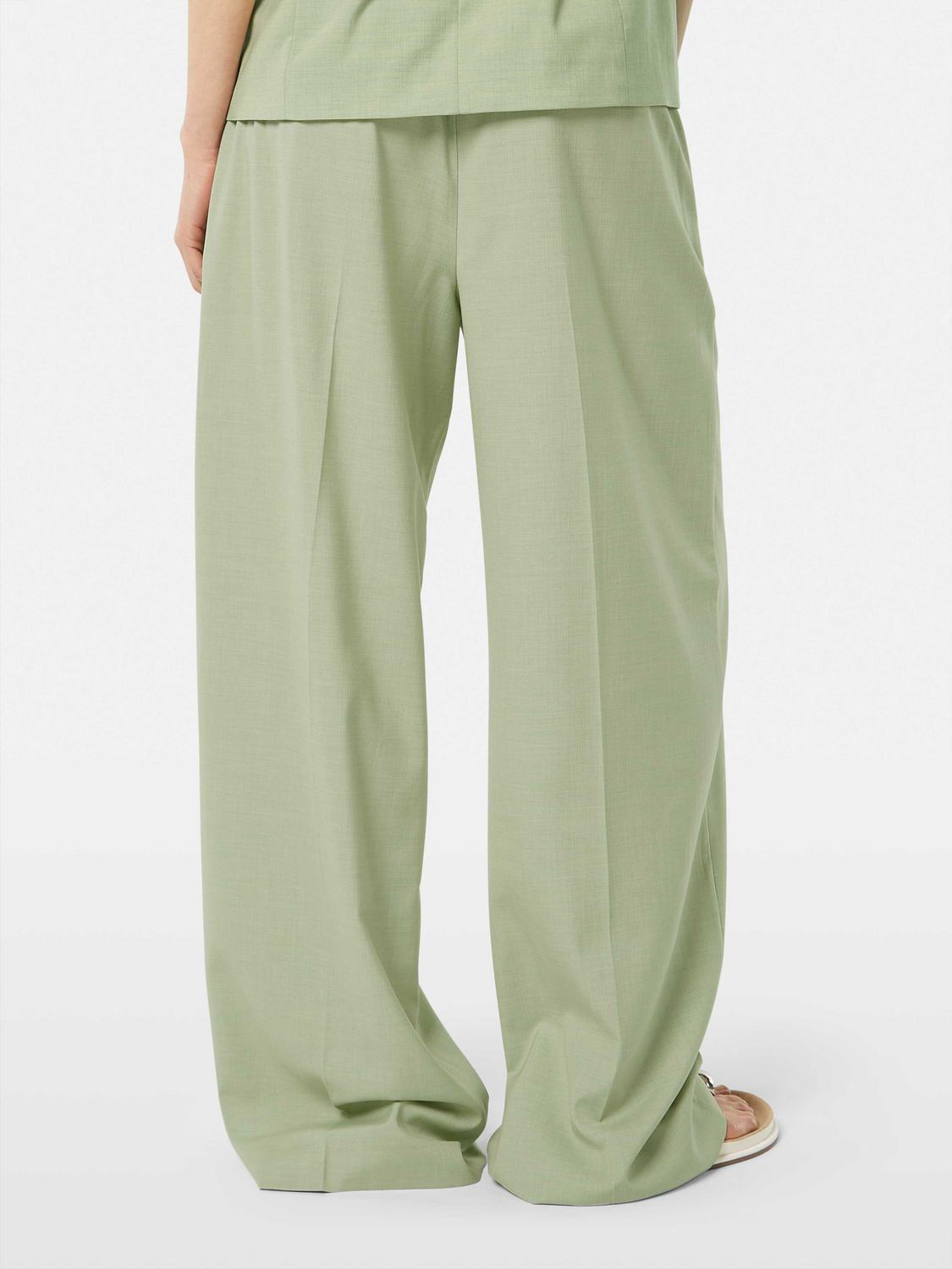 Pantalon Rose taille haute à jambes larges