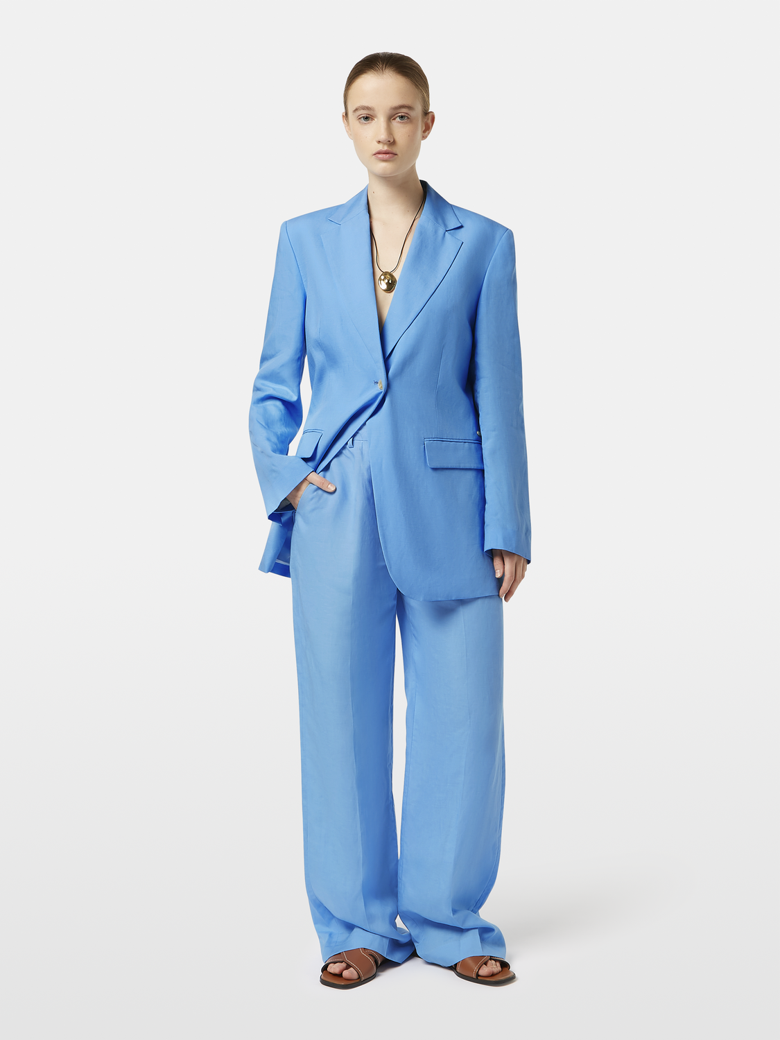 Edie High-Rise Tailored Wide-Leg Pant