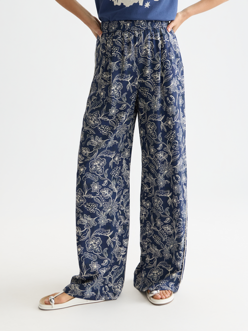 Eleni - Pantalon large taille haute imprimé à enfiler