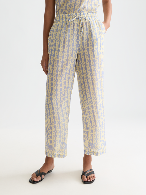 Gia - Pantalon en voile de coton imprimé all-over