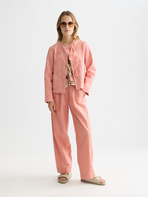 Quinn - Mid Rise Wide Leg Linen Cotton Pants