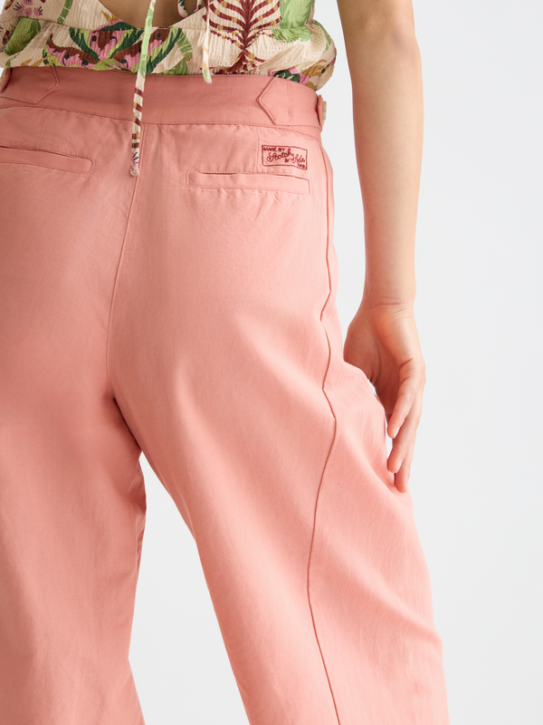 Quinn - Mid Rise Wide Leg Linen Cotton Pants