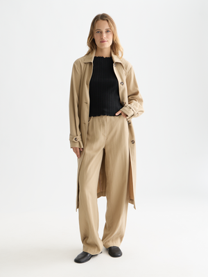 Lotus - Twill High Rise Barrel Leg Pants