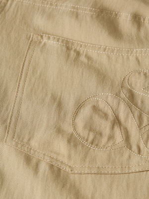 Lotus - Twill High Rise Barrel Leg Pants