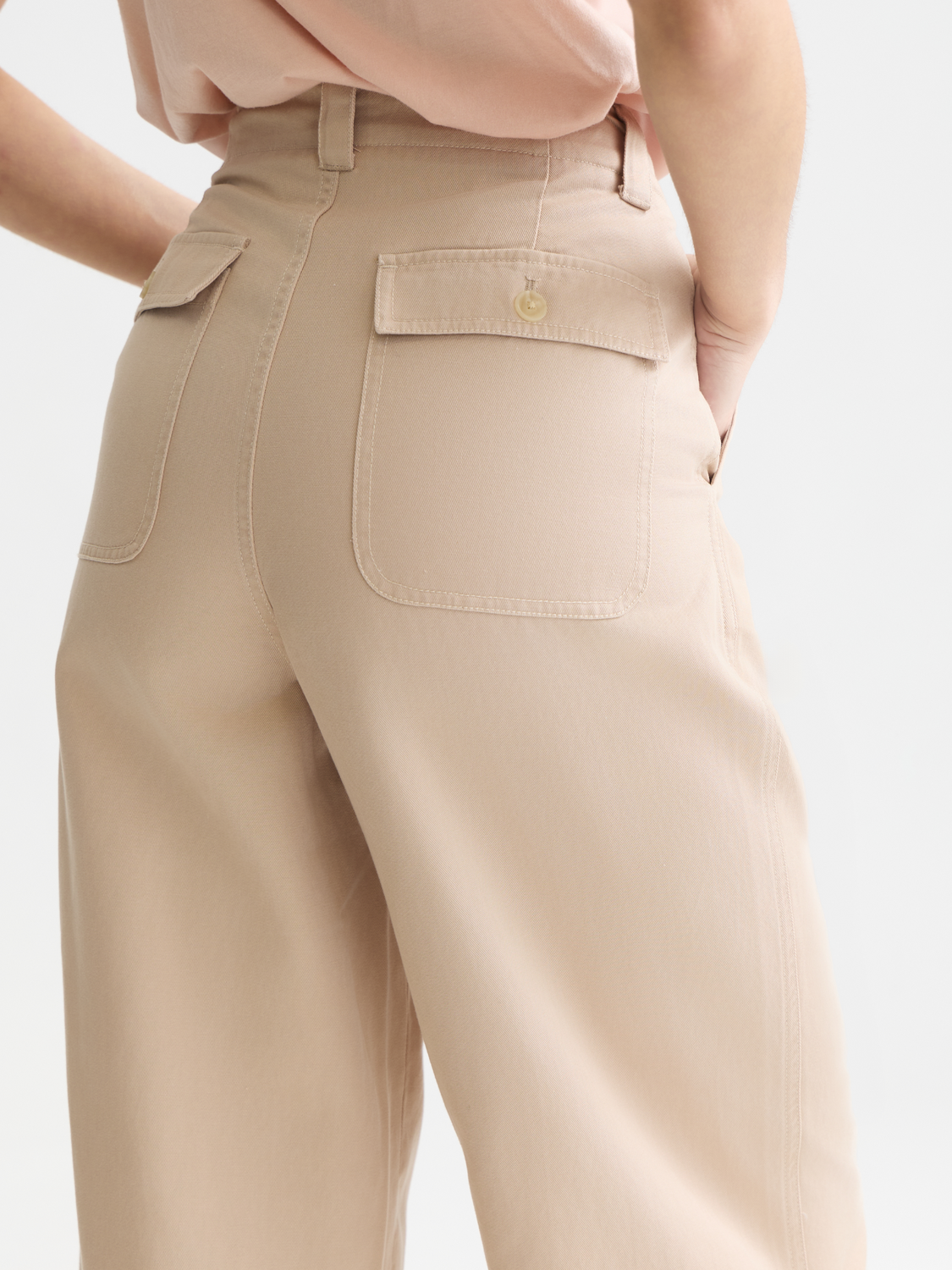 Cleo - High-Rise Wide-Leg Workwear Pants