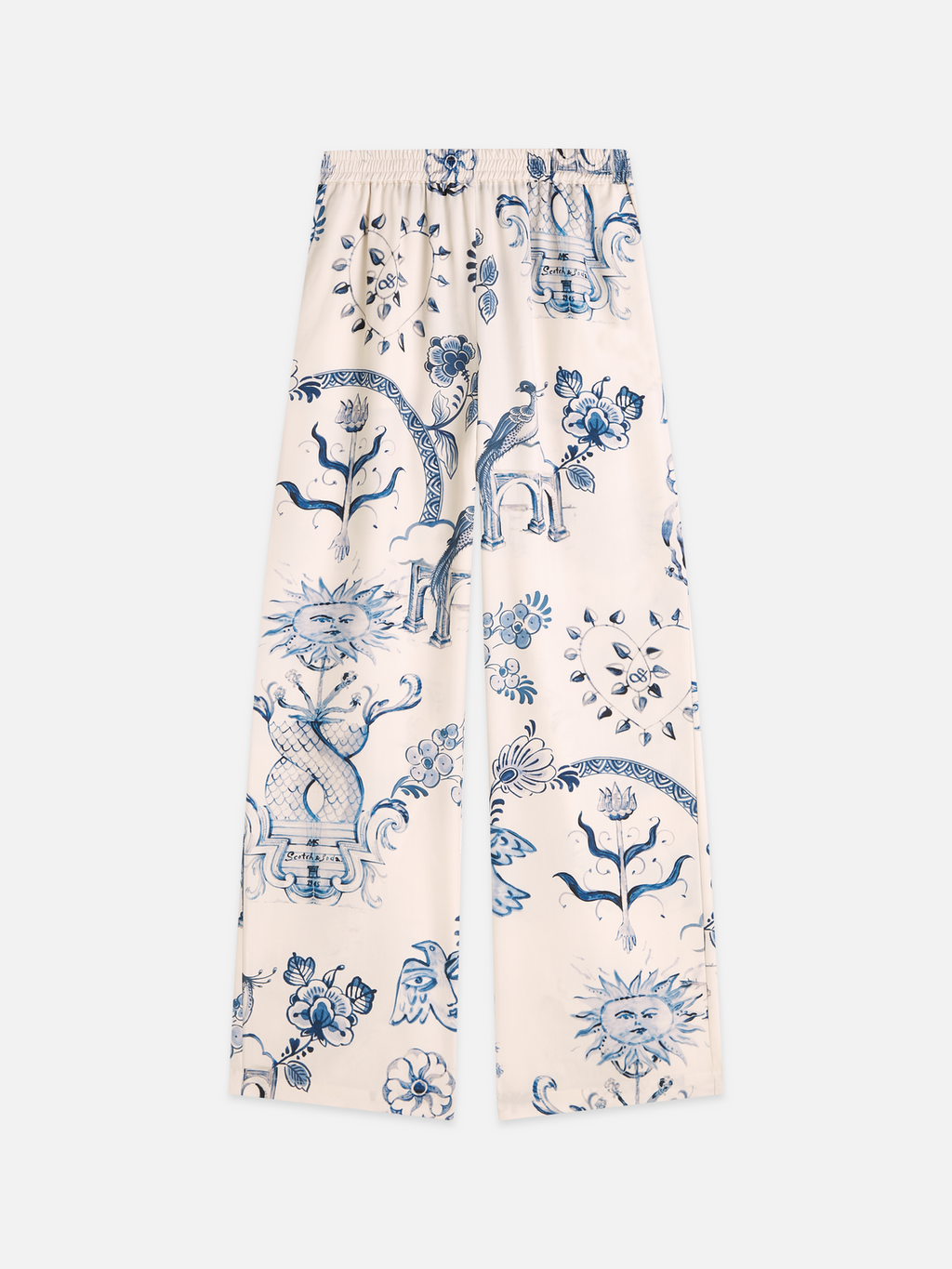 Scotch & Soda x Royal Delft Gia Mid-Rise Wide-Leg Printed Pants