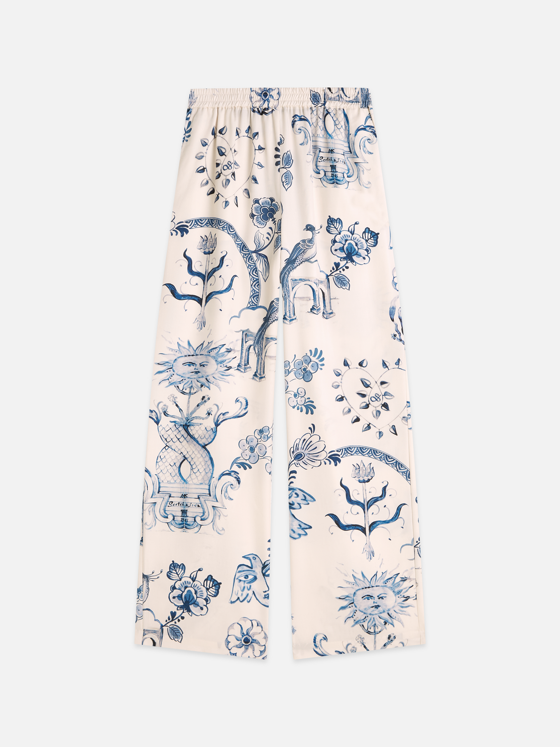 Scotch & Soda x Royal Delft Gia Mid-Rise Wide-Leg Printed Pants