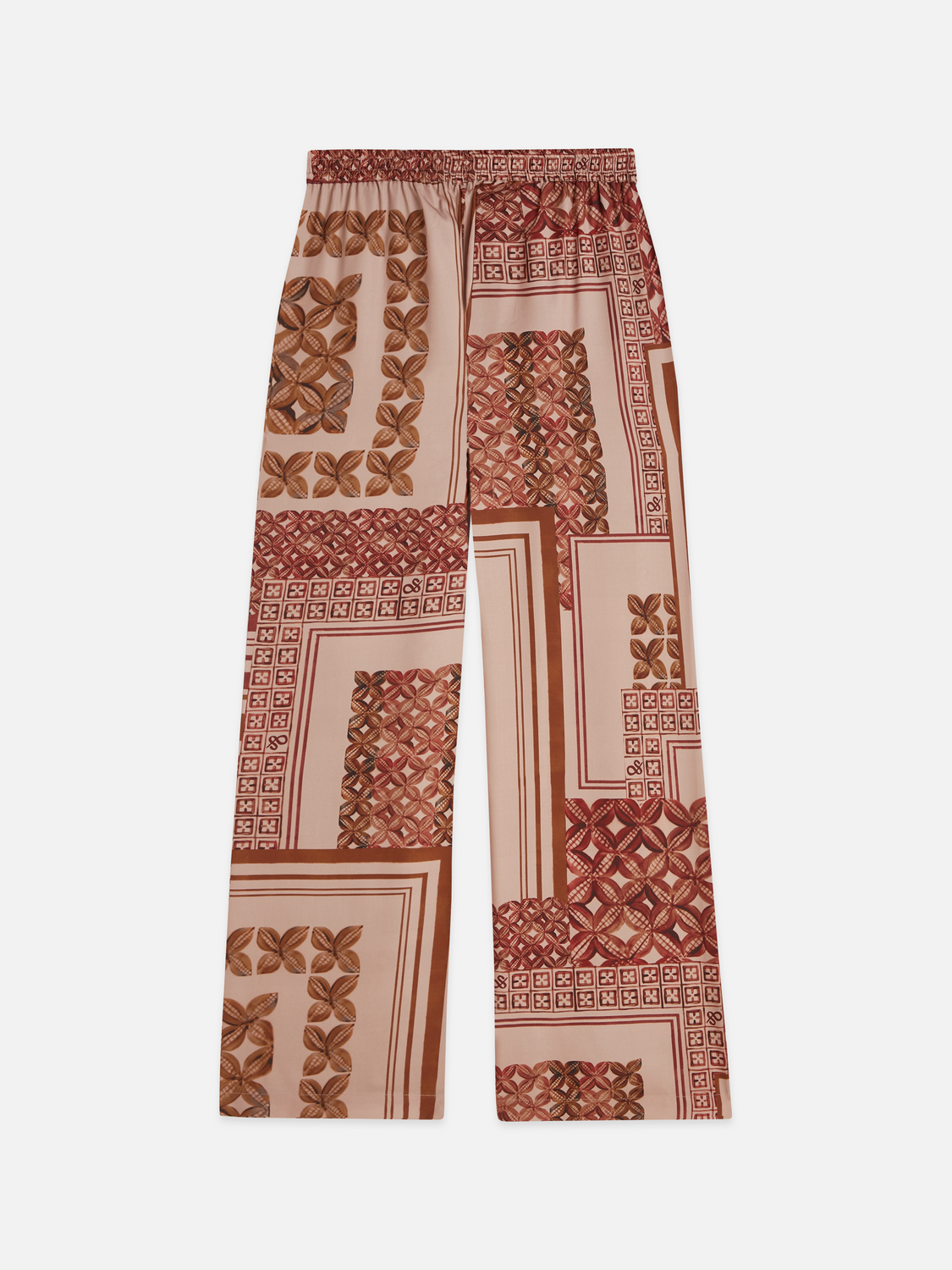 Gia Mid-Rise Wide-Leg Printed Pull-On Pants