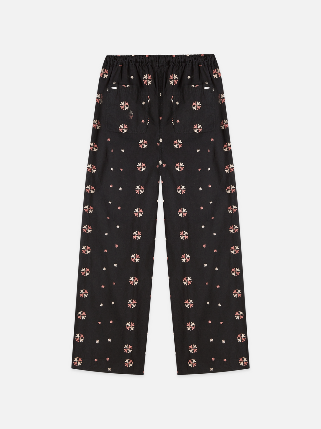 Noa High-Rise Wide-Leg Embroidered Pull-On Pants