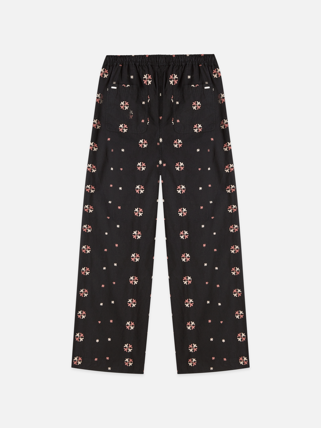 Noa High-Rise Wide-Leg Embroidered Pull-On Pants