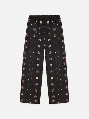 Noa High-Rise Wide-Leg Embroidered Pull-On Pants