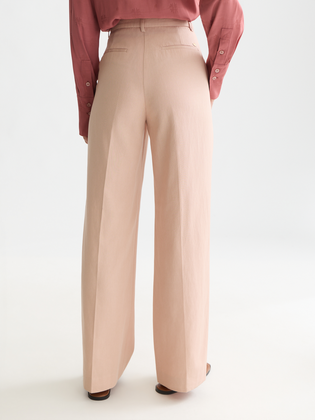 Edie - High-Rise Wide-Leg Gabardine Pants
