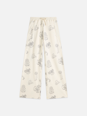 Embroidered Wideleg Sweatpants