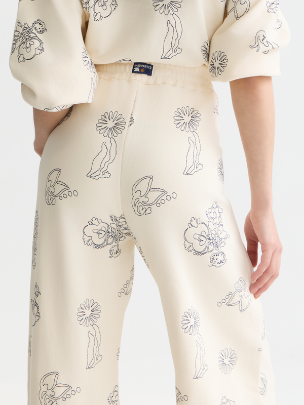 Embroidered Wideleg Sweatpants