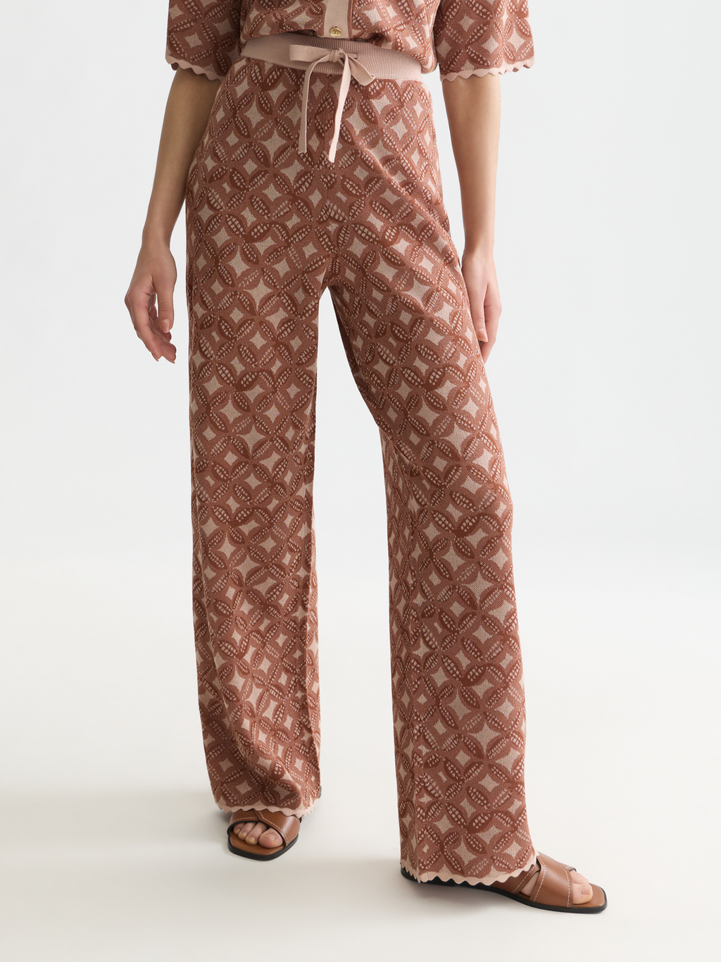 Jacquard Knitted Relaxed-Fit Trousers