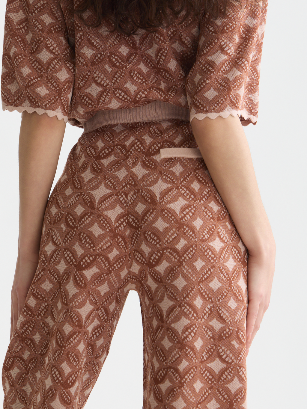 Jacquard Knitted Relaxed-Fit Trousers