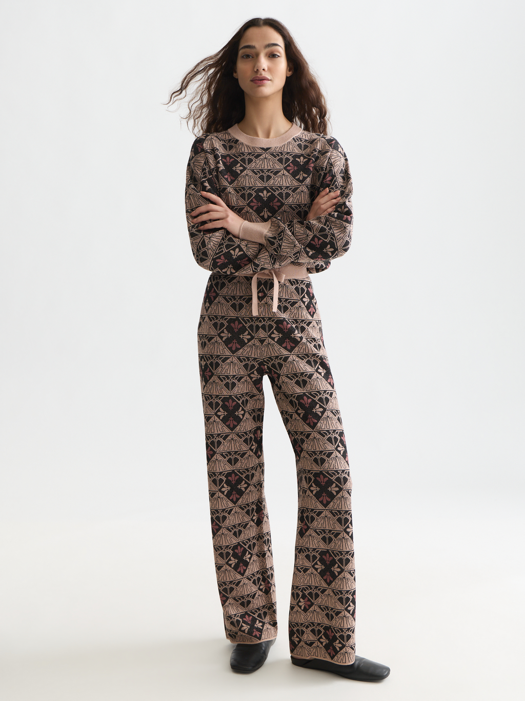 Monogram Jacquard Relaxed-Fit Trousers