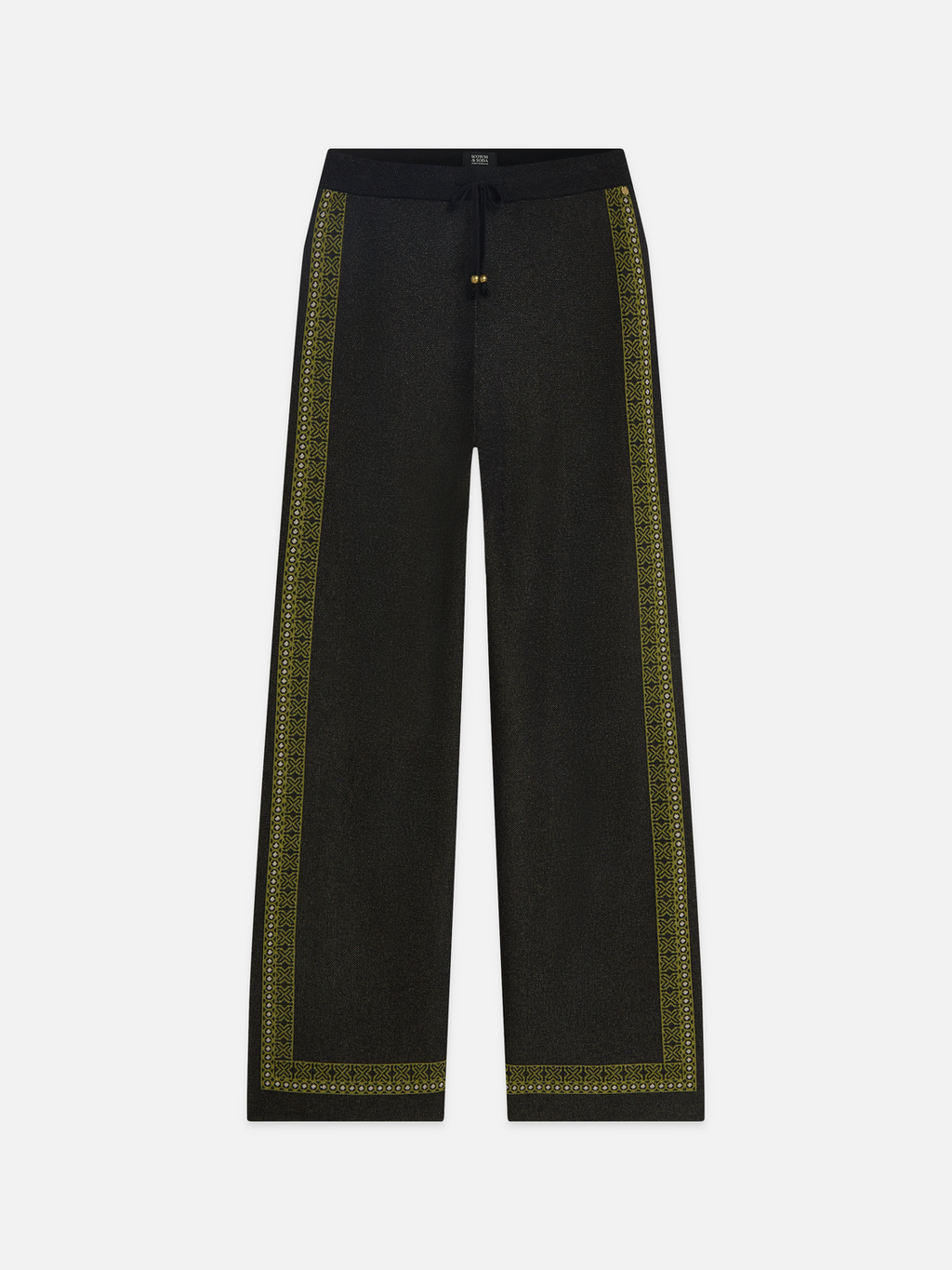 Pantalon relax en maille jacquard