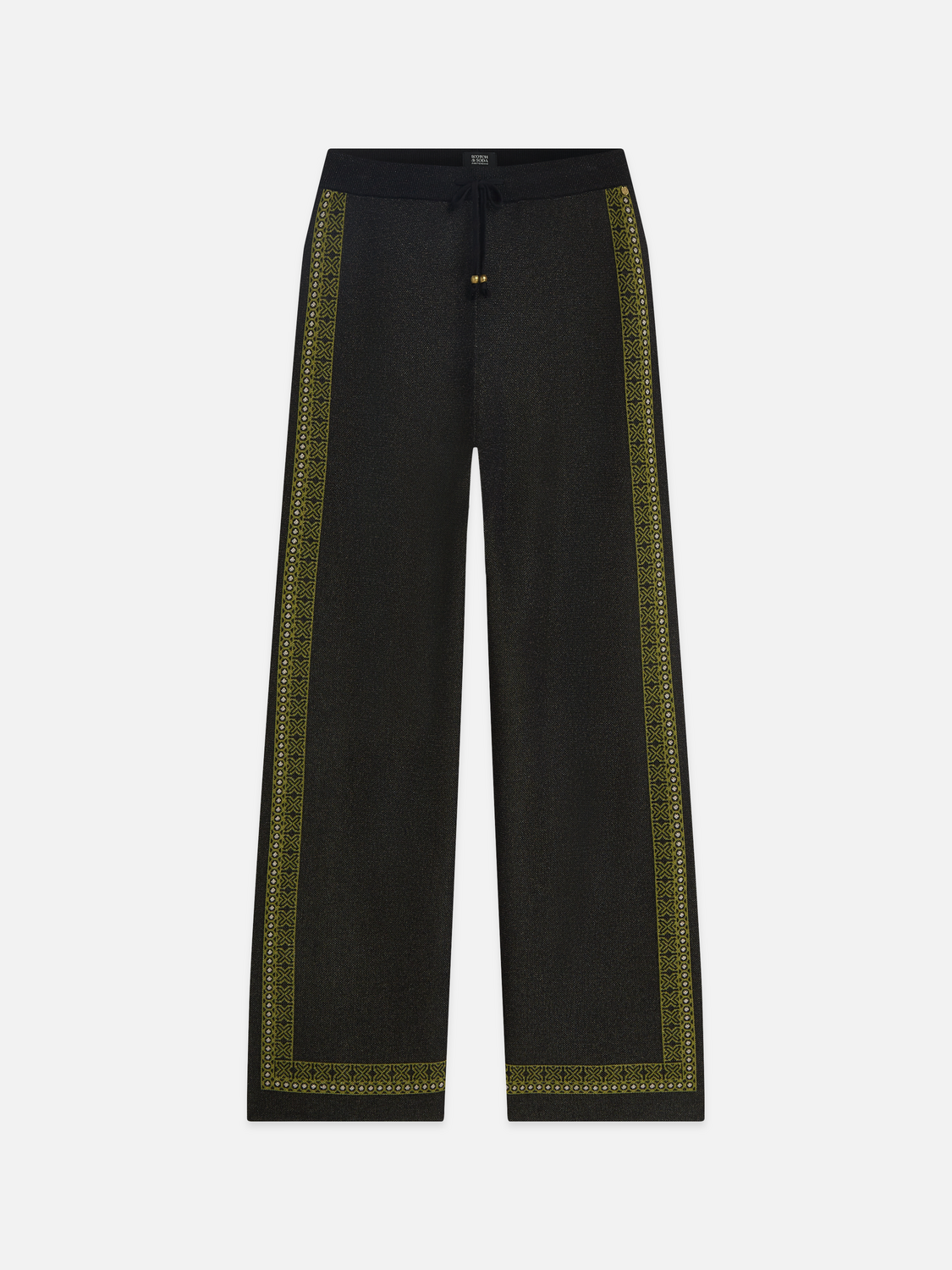 Pantalon relax en maille jacquard