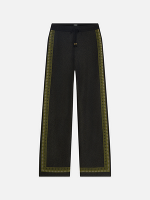 Jacquard Knitted Relaxed-Fit Trousers