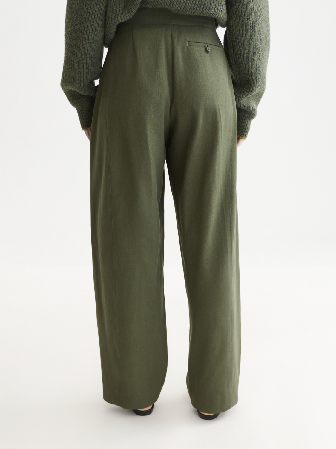 Quinn - Mid-Rise Wide-Leg Gabardine Pants