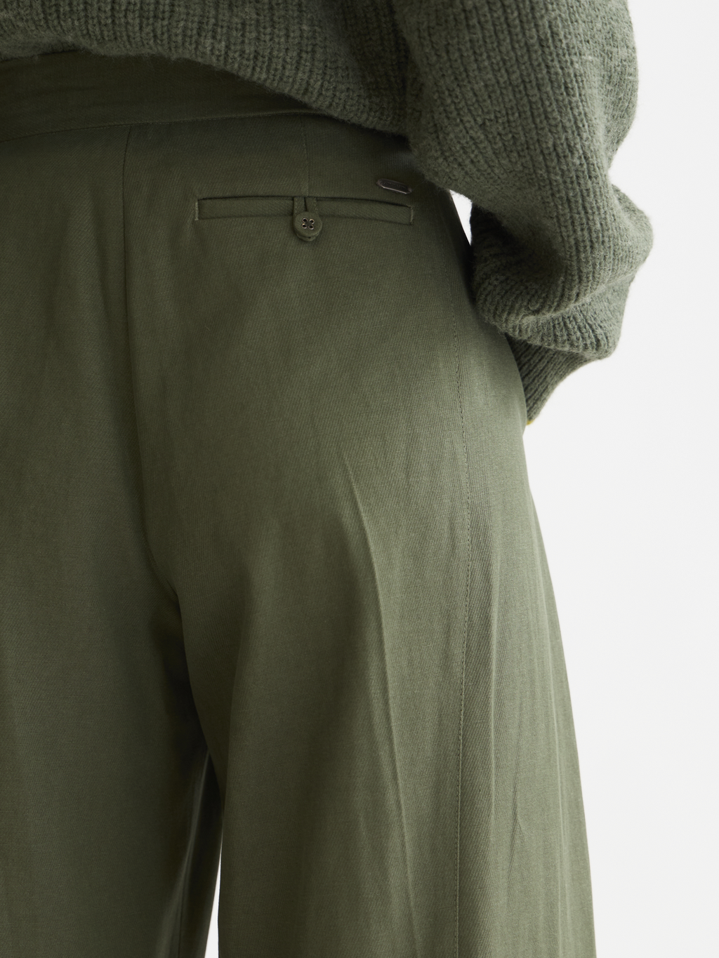 Quinn - Mid-Rise Wide-Leg Gabardine Pants