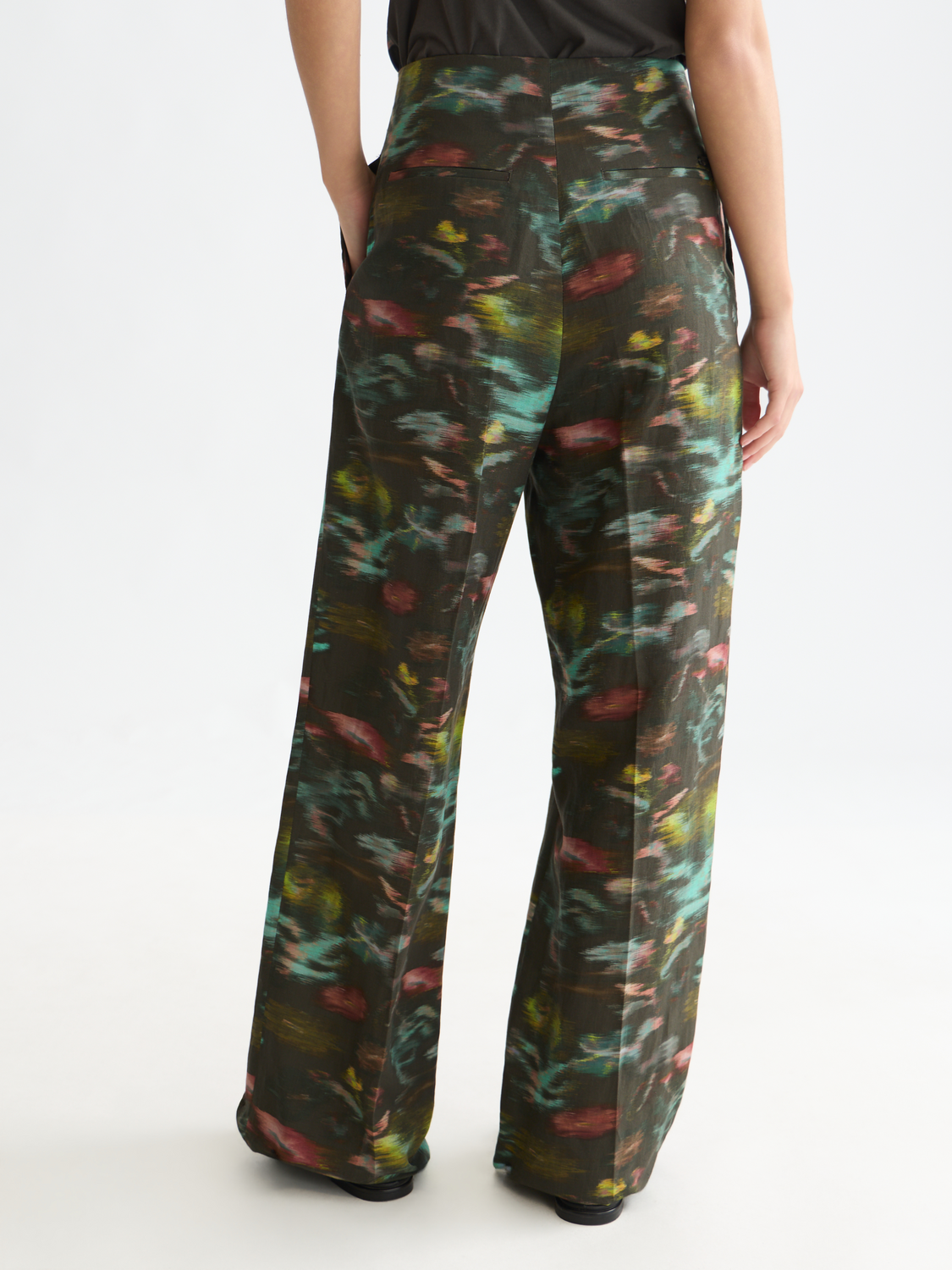 Lou - High-Rise Wide-Leg Printed Pants
