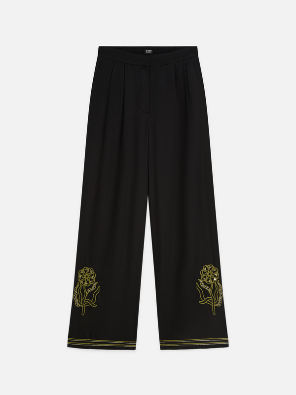Eleni - High-Rise Wide-Leg Embellished Pants