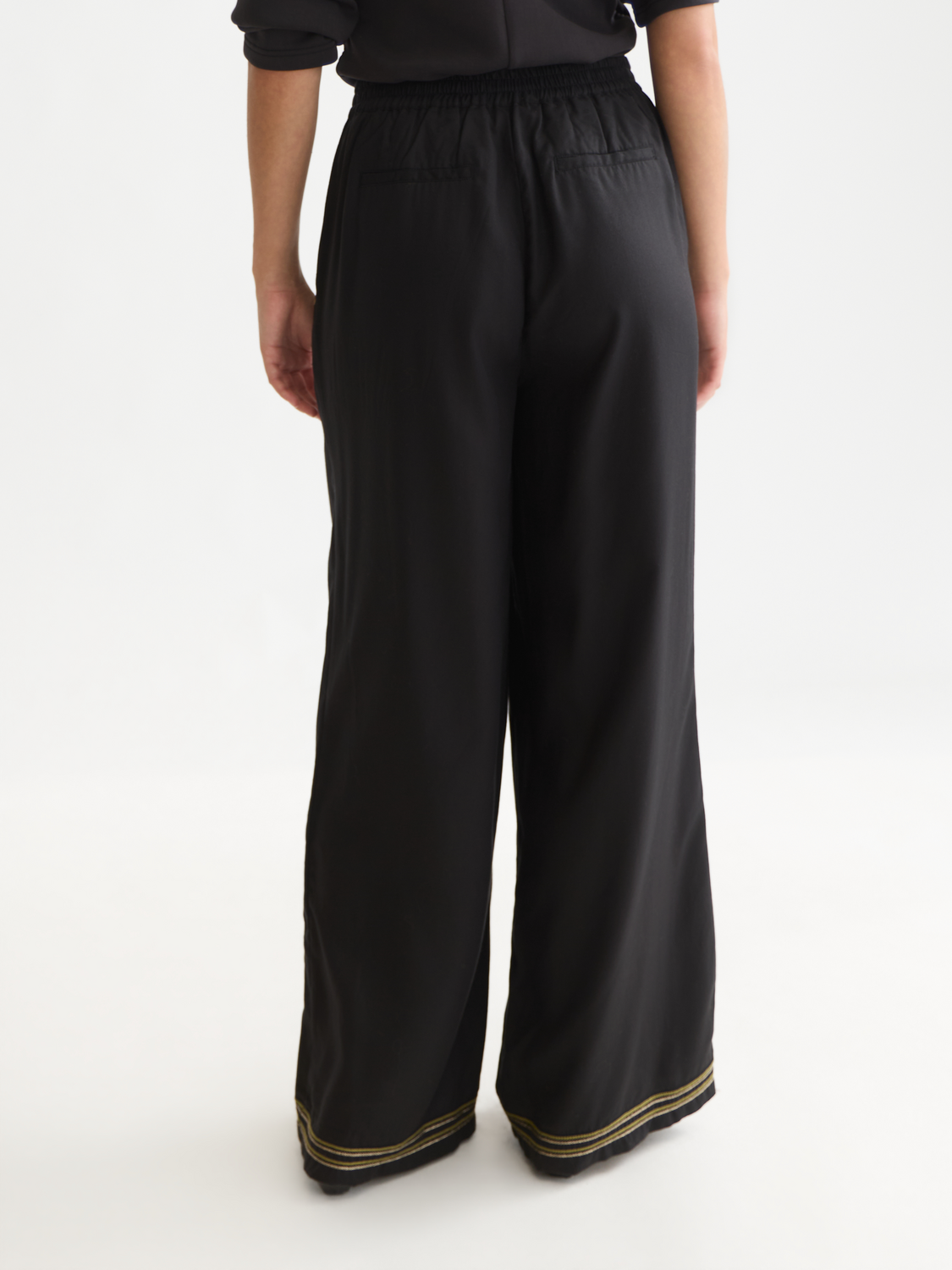Eleni - High-Rise Wide-Leg Embellished Pants