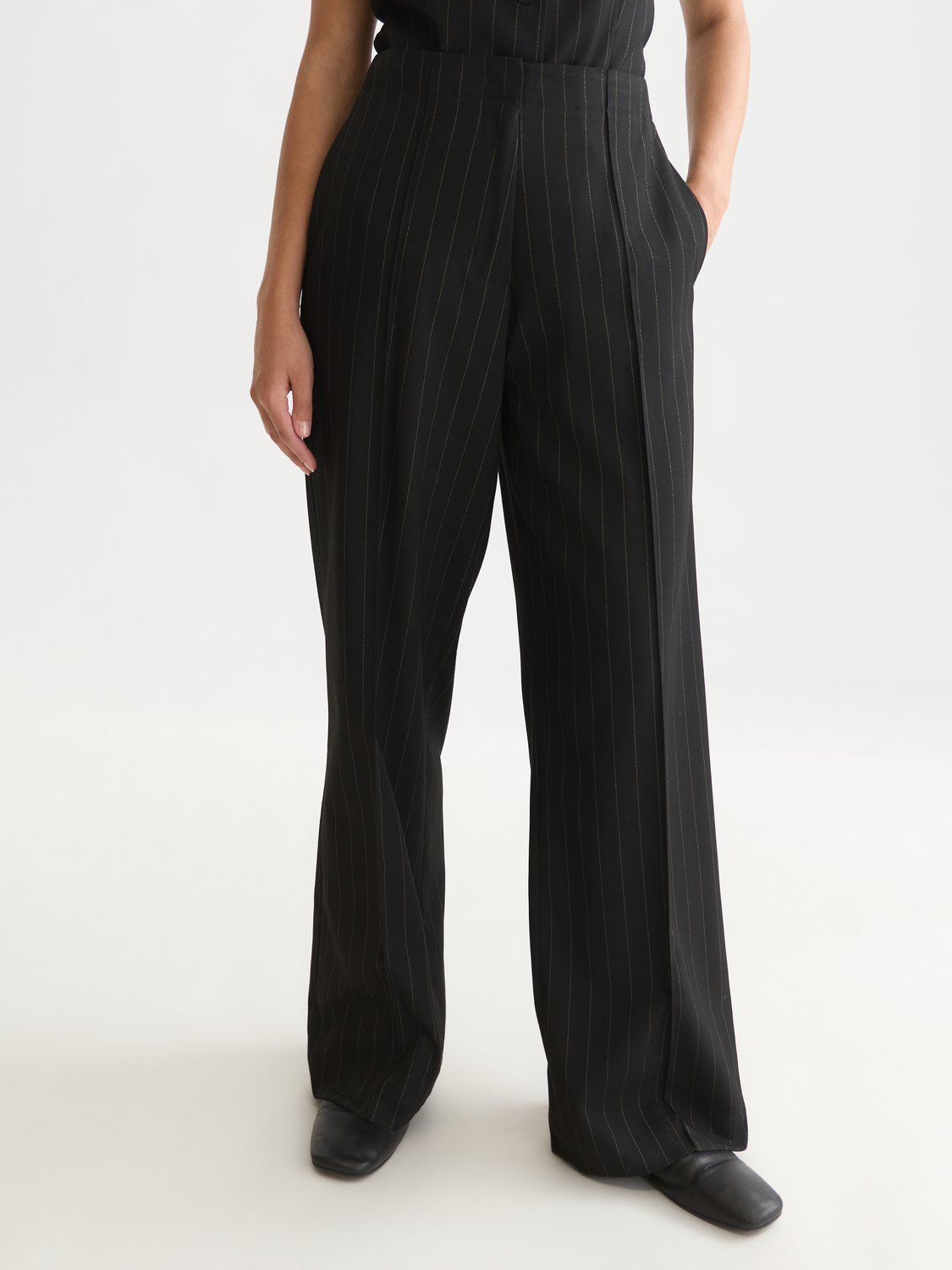 Lou Wide Leg Pinstripe Pant
