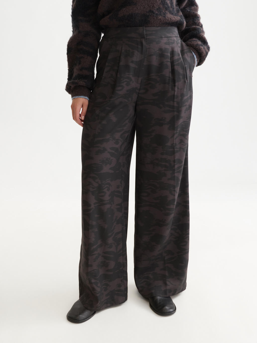 Eleni - Pantalon Imprimé Large Taille Haute