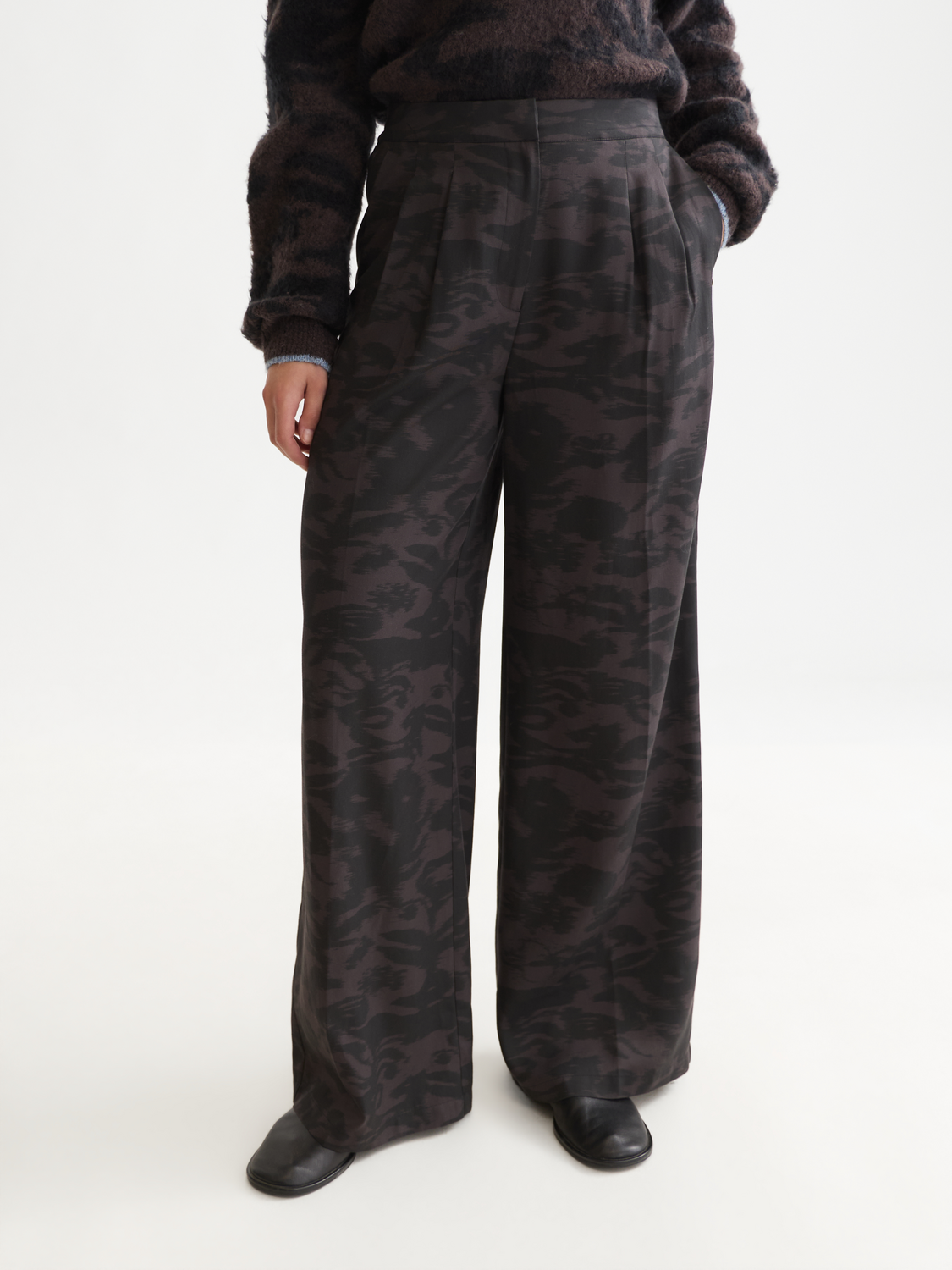 Eleni - Pantalon Imprimé Large Taille Haute