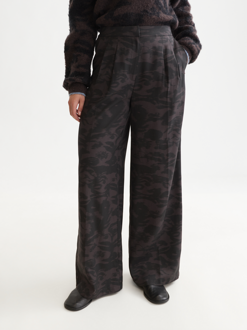 Eleni - Pantalon Imprimé Large Taille Haute