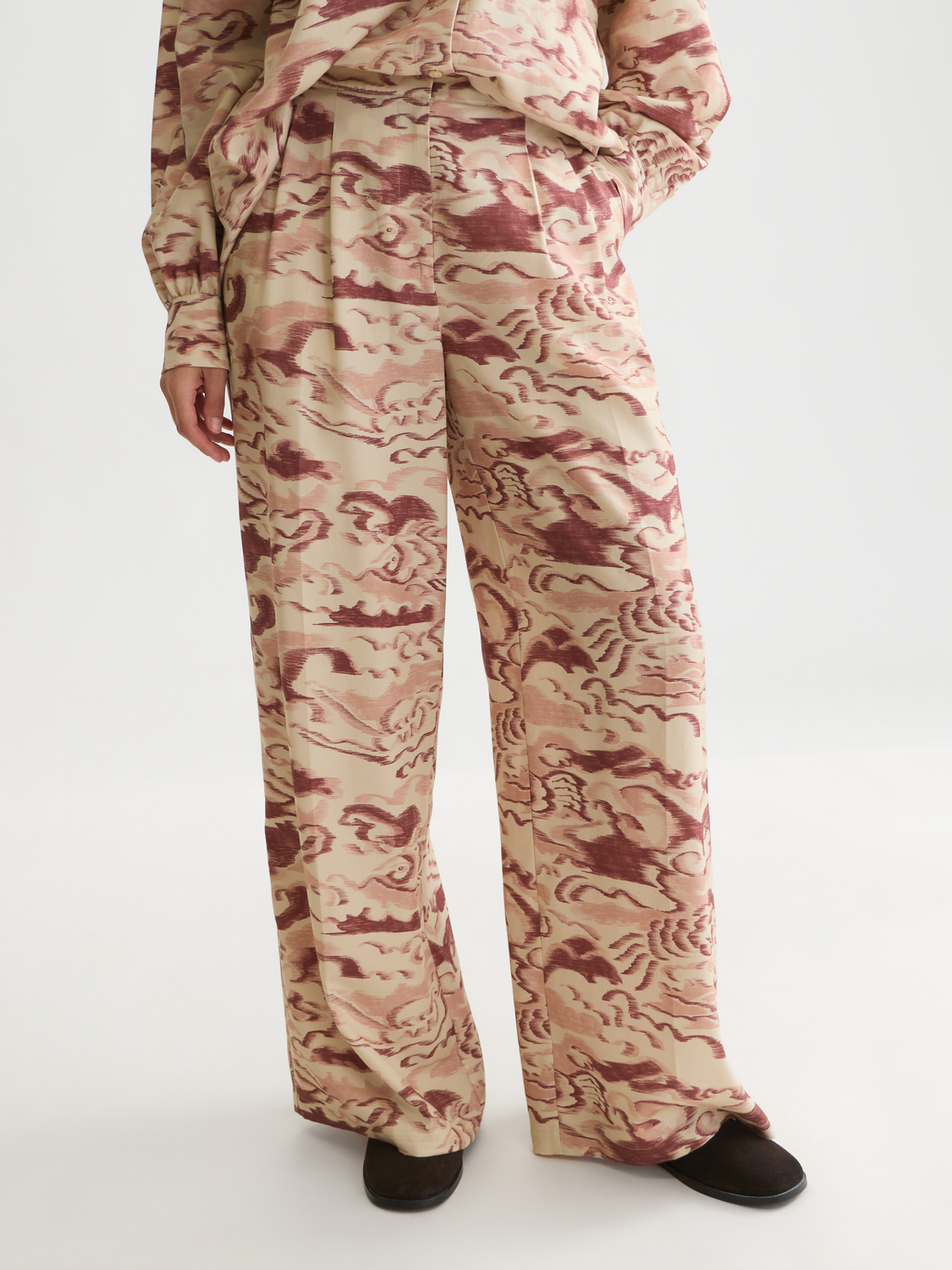 Eleni - Pantalon large taille haute imprimé