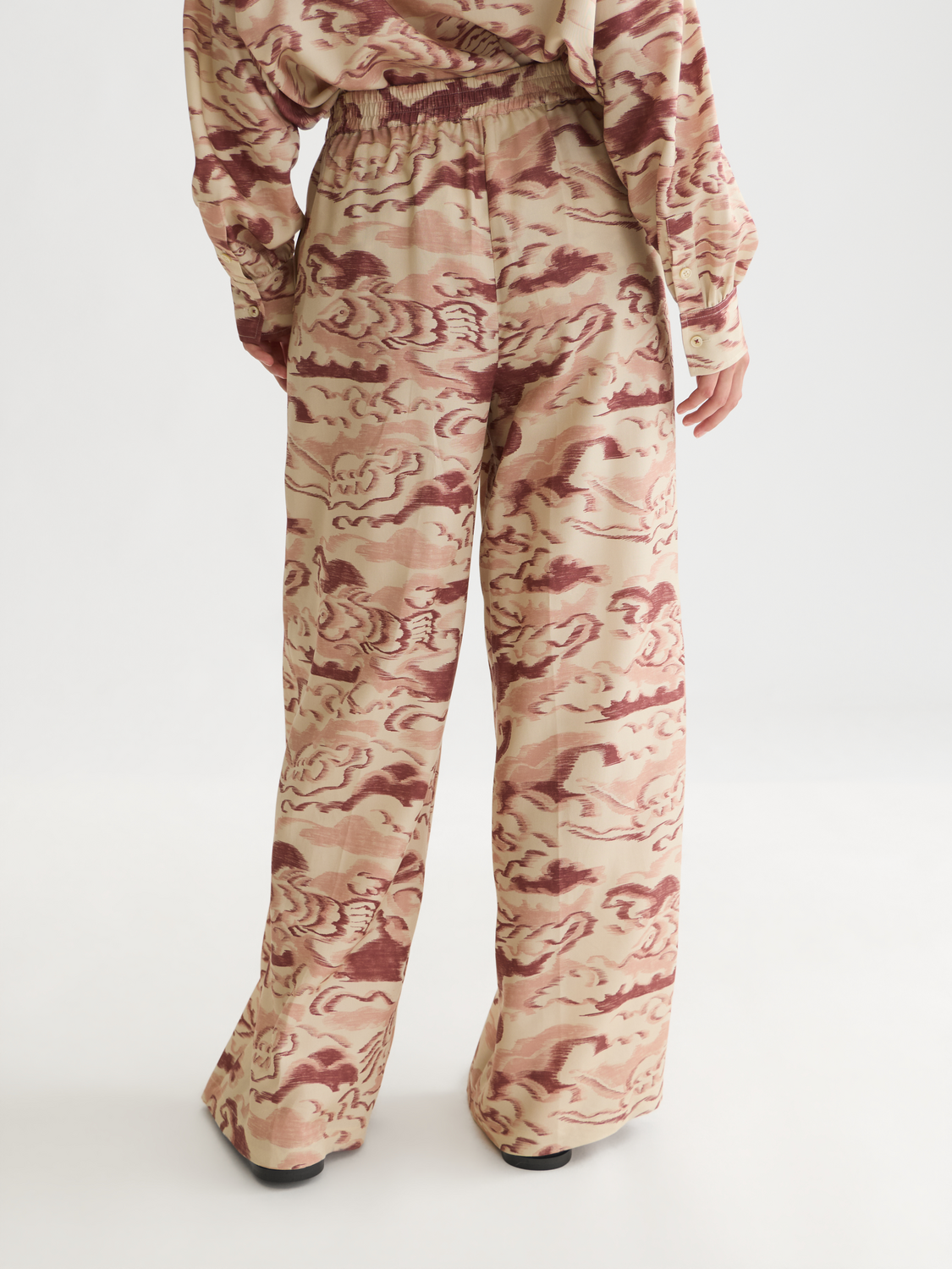 Eleni - Pantalon large taille haute imprimé