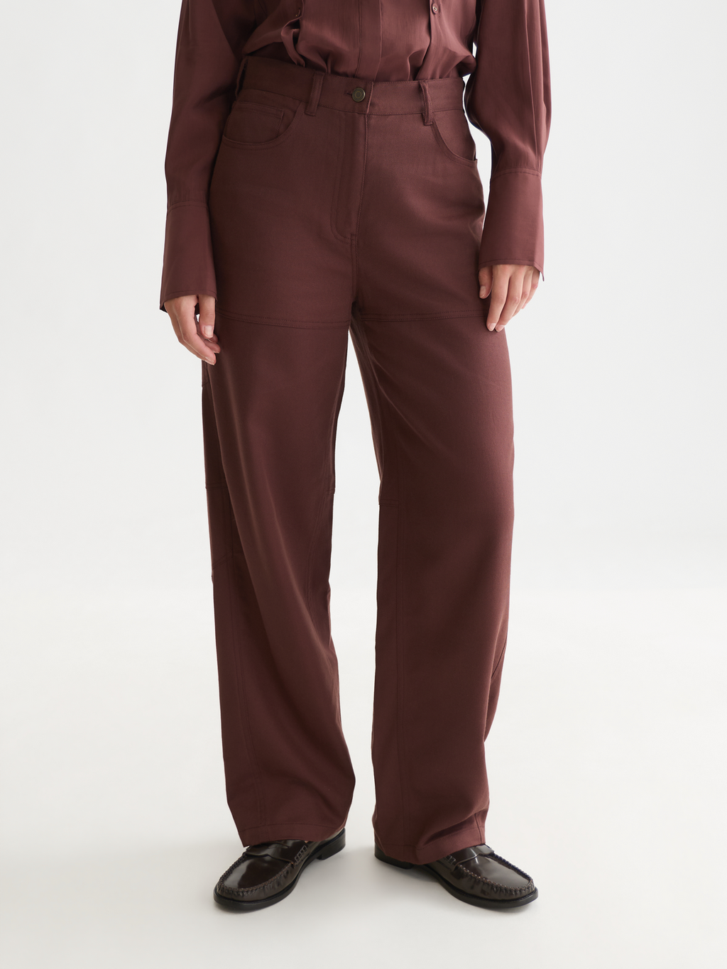 Lotus - High-Rise Barrel Leg Lyocell Pants