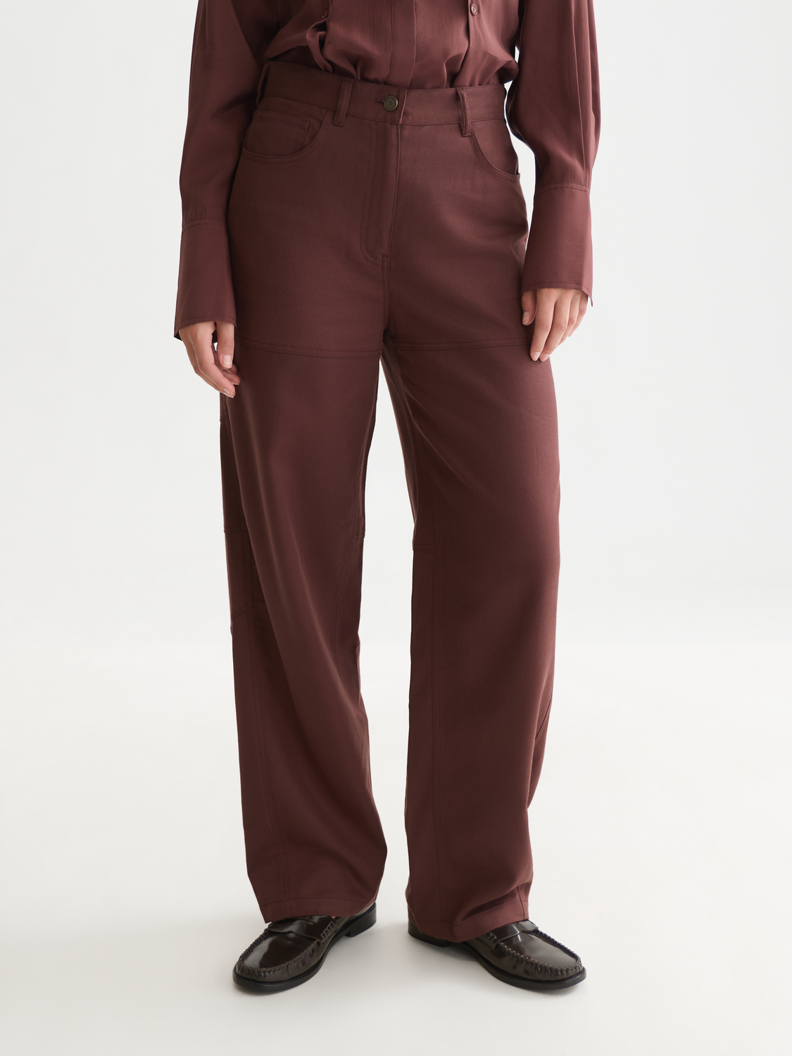 Lotus - High-Rise Barrel Leg Lyocell Pants