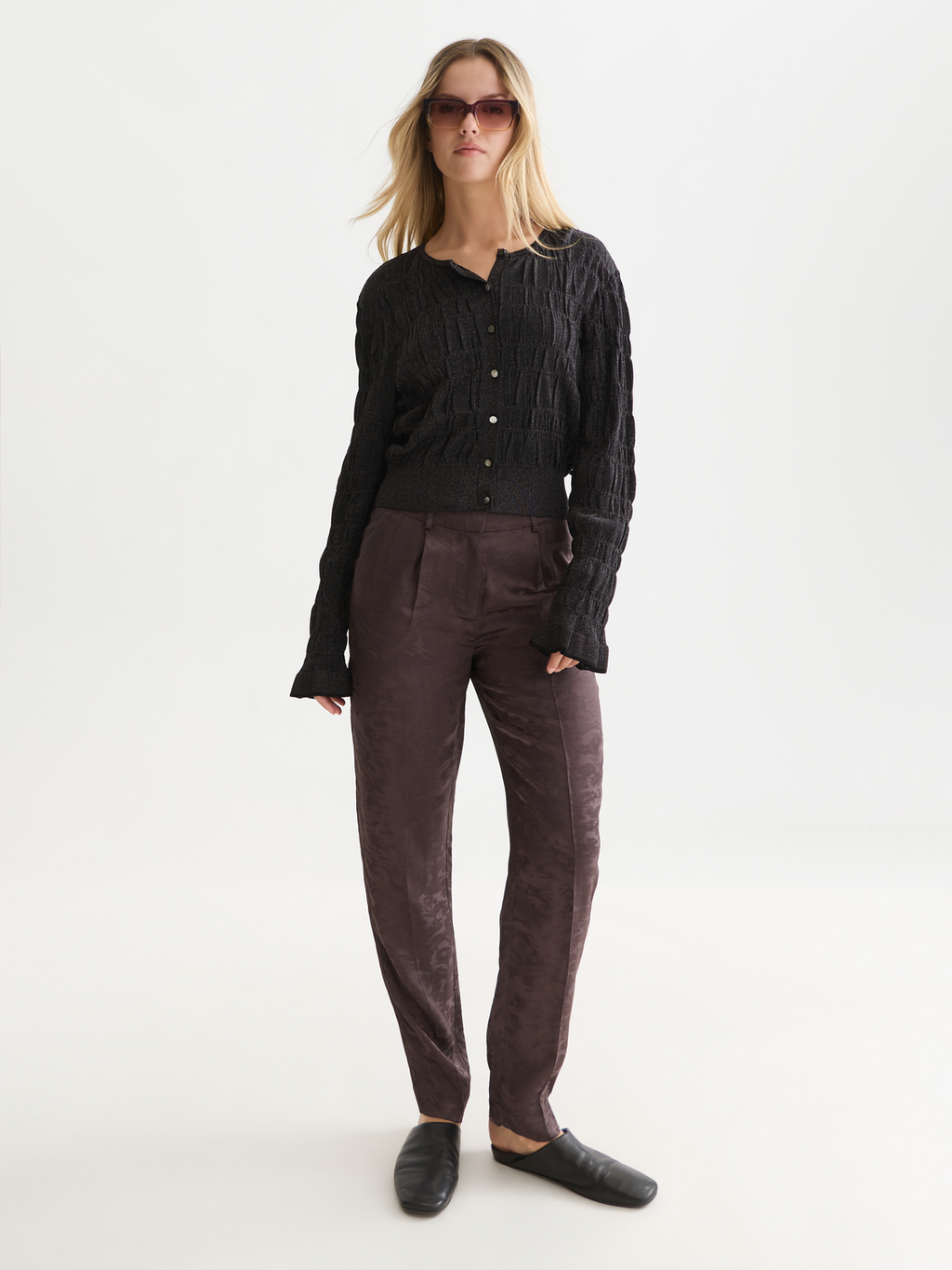 Isa Slim Leg Jacquard Pant