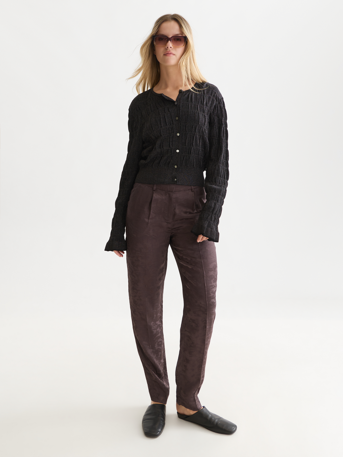 Isa Slim Leg Jacquard Pant