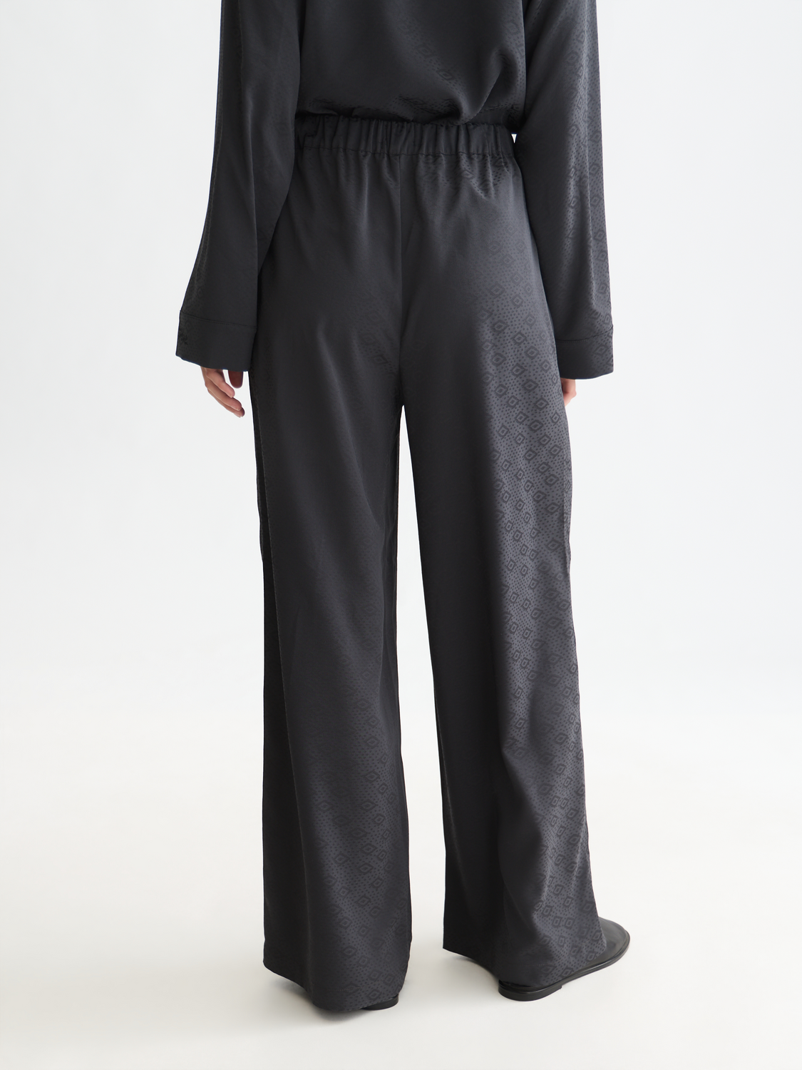 Eleni - High-Rise Wide-Leg Jacquard Pants