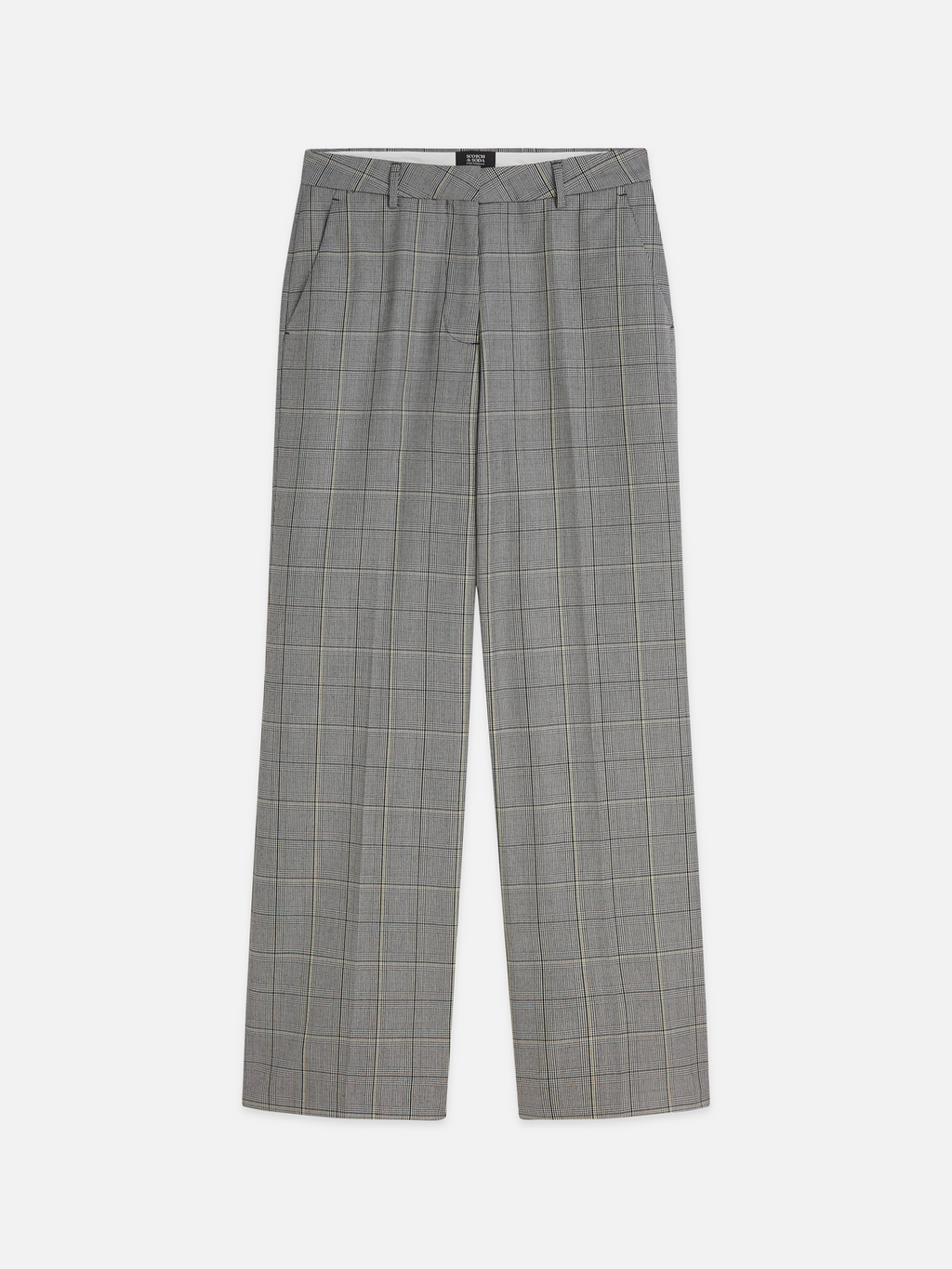 Edie - High-Rise Wide-Leg Checked Pants