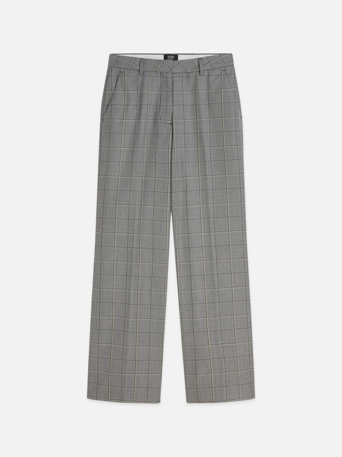 Edie - High-Rise Wide-Leg Checked Pants