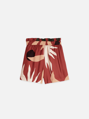 Printed High-Rise Elastic Waist Shorts